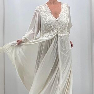 Vintage Y2K Shadowline Ethereal Romantic Fairycore Nightgown Peignoir Set